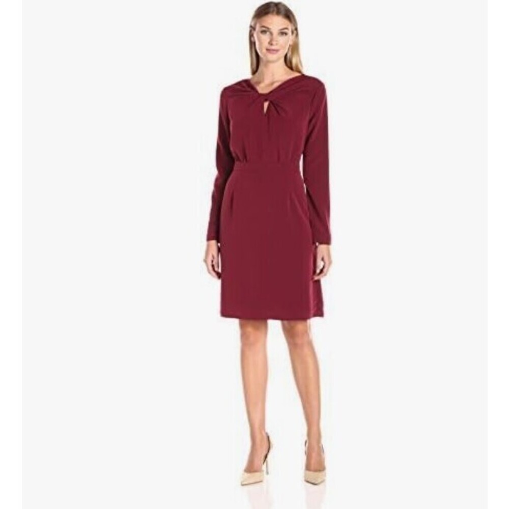 Long Sleeve Knot Front Dress